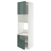 METOD Visoki element za ugradne uredaje, bela/Kallarp tamna sivozelena visokog sjaja, 60x60x220 cm