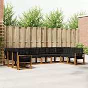 Set vanjskih sofa 10 kom. Prirodna i crna