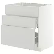 METOD / MAXIMERA Pod.el.za gr.plocu/ug.asp.s fiokom, bela/Aspudden svetlosiva, 80x60 cm