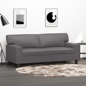 vidaXL Dvosed siv 140 cm umetno usnje