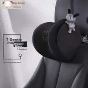 Rice Soup Set jastuka za vrat i leda za auto sedište, Crni