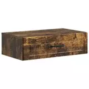 vidaXL Stenska stranska miza Dimljen hrast 59 x 34,5 x 17 cm