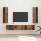 Set TV komoda Zidne 3 pcs Staro drvo Konstruirano drvo
