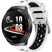 GS Silikonski pašček za Huawei Watch GT 2e, bel/črn