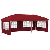 Vidaxl Zložljivi šotor za zabave 575 x 289 x 245 cm Burgundija