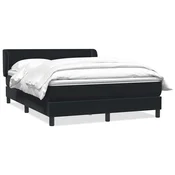 vidaXL Box spring postelja z vzmetnico črna 160x210 cm žamet