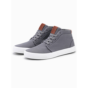Ombre Mens high-top cotton canvas sneakers shoes - gray