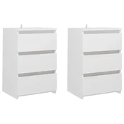Vidaxl Nočna omarica 2 kosa bela 40x35x62,5 cm konstruiran les