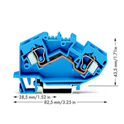 WAGO Prevodna sponka 10 mm, z natezno vzmetjo: N modre barve WAGO 784-604 25 kosov