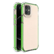 HURTEL Spring Armor željasta fleksibilna oklepna torbica z barvnim okvirjem za iPhone 12 mini zelena