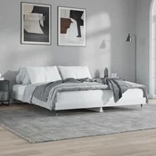 shumee vidaXL Posteljni okvir, bel, sijaj, 200x200 cm, material na osnovi lesa