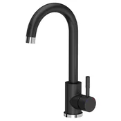 Kitchen tap, black granite - Črna mat barva - SAMONA - 48 - Medeninasti - Vzvod - Krožni - 320 - 14