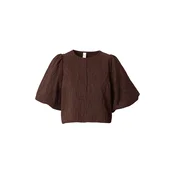 YAS Bluza YASMINU rjava / temno rjava