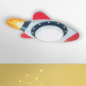 Elobra Stropna svetilka LED Starlight rocket - otroška soba - siva, rdeča - Les