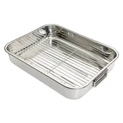 Roasting dish, stainless steel, 43 x 31cm - Kitchen Craft