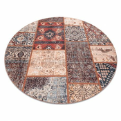 eoshop Preproga ANTIKA starodavna rja okrogla, moderna patchwork, grška pralna - terakota ( - Velikost: krog 200 cm)
