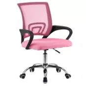 eoshop Pisarniški stol DEX 4 NEW, roza/črn, mrežasto naslonjalo, nosilnost 100 kg