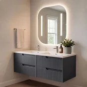Skye Decor Set kupatilskog ormarica sa umivaonikom i ogledalom, 2 dela, Antracit