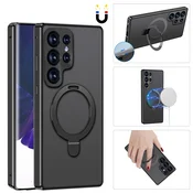 INF Magnetna zaščitna torbica za telefon z zaščito zaslona in stojalom Black Samsung S22 Ultra, (21257187)