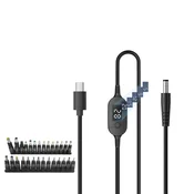 INF Digitalni USB-C na DC kabel 1m z nastavljivo napetostjo 5–28V, 140W, (5000276758)