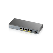 Zyxel GS1350-6HP-EU0101F mrežni prekidac Upravljano L2 Gigabit Ethernet (10/100/1000) Podrška za napajanje putem Etherneta (PoE) Sivo