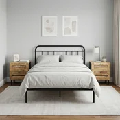 vidaXL Nočna omarica 2 kos Naravna 40 x 33 x 46 cm Masiven les manga