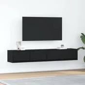 TV ormarici 2 kom crni hrast 80x31x25,5 cm konstruiranog drva