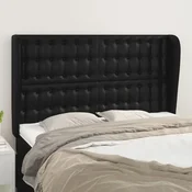 Vidaxl vidaXL Vzglavnik s krilci črne barve 147x23x118/128 cm umetno usnje