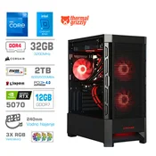 Računalnik MEGA MT S8 i7-12700K/RTX5070/32GB/2TB/750W/Brez OS/črna RGB + Estetski napajalni kabli [Rdeča/Črna]