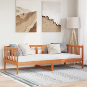 Krevetna konstrukcija s uzglavljem Vosak smeda 90 x 190 cm