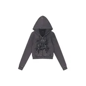 Ed Hardy Jopa na zadrgo Stay True črna/črn denim/srebrna