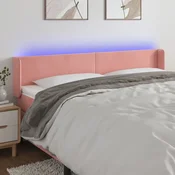 LED uzglavlje ružicasto 163x16x78/88 cm baršunasto