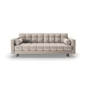 Bež žametna raztegljiva sedežna garnitura s prostorom za shranjevanje 222 cm Bali – Cosmopolitan Design