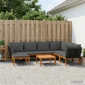 vidaXL 8 pcs Masivno akacijevo les in vrv Naravna
