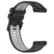 INF Silikonski pašček za uro Garmin Forerunner 965, črne in sive barve, (5000263946)
