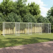 vidaXL Pasja kletka srebrna 800 x 200 x 200 cm Cinkana jeklena