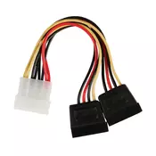 Kabl PC Napojni M - 2xSATA F, 0.15m