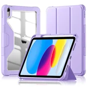 GS Ovitek za iPad 11 2025 A16 (11. gen.)/iPad 10.9 2022 (10. gen.) z zavihkom in držalom za pisalo, vijoličen