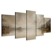 shumee Slika na italijanskem platnu 100 x 50 cm pentaptih - rustikalni slog - narava Slika na italijanskem platnu 150 x 75 cm pentaptih - rustikalni slog - narava