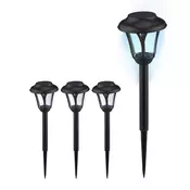 Northix Set solarnih LED vrtnih svetilk črne IP44 senzor mraka