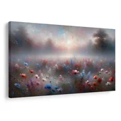 Slika meglen travnik s cvetjem - 60x40