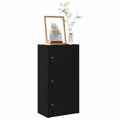 Regal za knjige crni hrasta 40x24x77 cm od konstruiranog drva