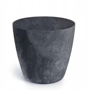 Prosperplast Plastični cvetlični lonček z okroglim pokrovom, betonski učinek, antracit, 11,9 cm