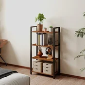 Songmics Knižna omara 4 police 30x66x120 cm rjava