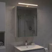 vidaXL Kopalniška ogledalna omara z LED lučmi Bela 50 x 14,5 x 70 cm