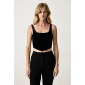 Silvian Heach crop top ženski velur NAGAR
