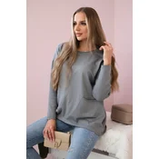 Sweater with front pockets gray