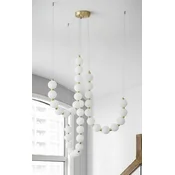 Casa Padrino luxury LED hanging lamp white/brass 90 x H. 65 cm - Hanging lamp with round acrylic lampshades - Living room hanging lamp - Luxury lights - Luxury quality - Made in Italy
