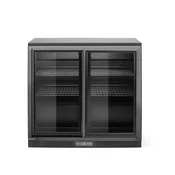 Barski hladilnik z dvojnimi drsnimi vrati, Arktic, 158 L, črn, 230 V/160 W, 520x900x(V)870 mm