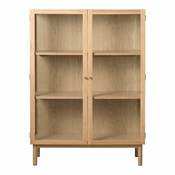 Vitrina iz masivnega hrasta 140x100 cm Elba – Unique Furniture